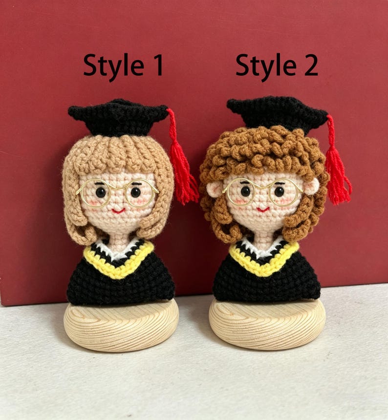 Handmade Crochet Graduation Bouquet with Graduate Doll | Personalized Graduation Gift