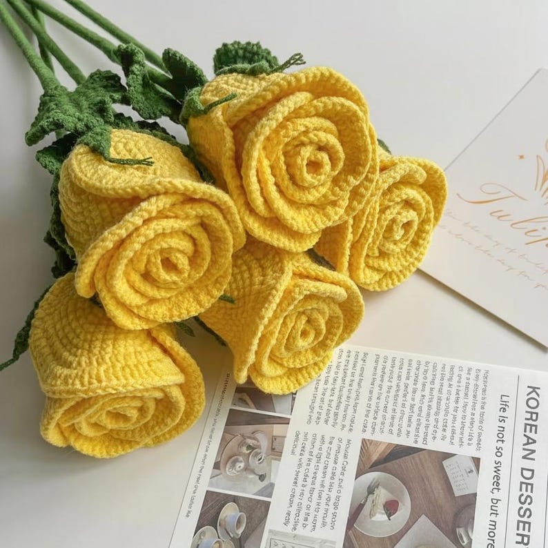 Handmade Crochet Rose Bouquet – Forever Flowers Gift for Her, Birthday, Anniversary & Valentine’s Day