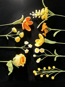 Golden Sunshine Dream – Yellow & Orange Crochet Flower Bouquet