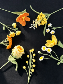Golden Sunshine Dream – Yellow & Orange Crochet Flower Bouquet