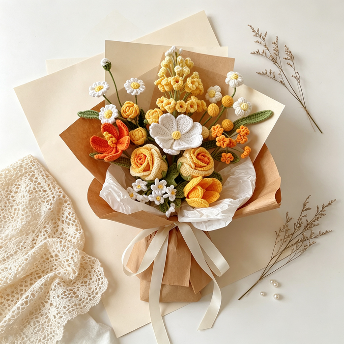 Yellow Orange Mixed Flower Bouquet