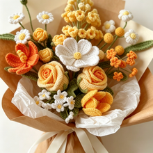 Golden Sunshine Dream – Yellow & Orange Crochet Flower Bouquet